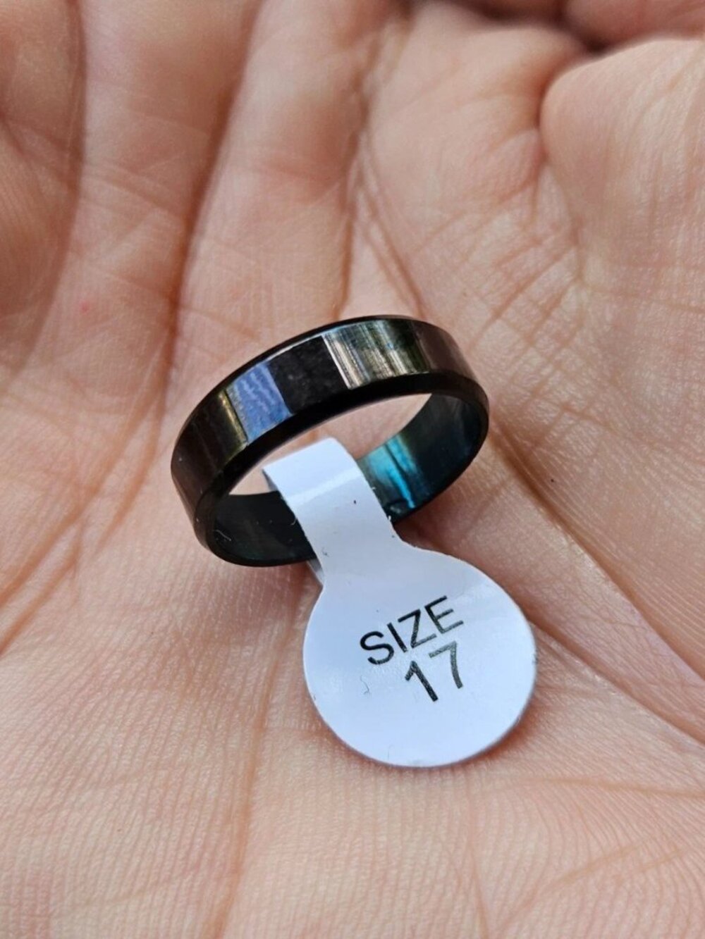 Finger Band Ring Unisex Fashion Jewelry Black Tone Fashion Ring Size 6.5 NWT